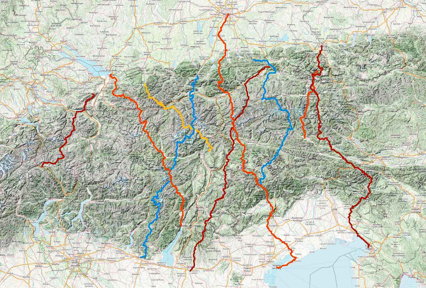 10 Alpenüberquerungen von Nord nach Süd