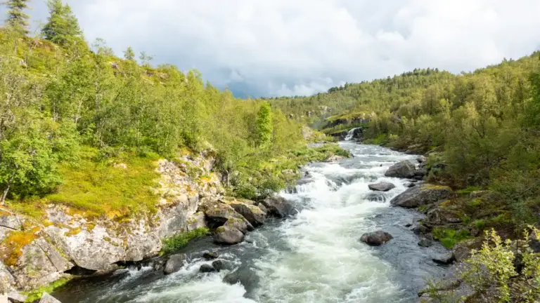 Fluss in der Hardangervidda Ein Fluss ohne Namen ist unser Begleiter auf unser letzten Etappe durch die Hardangervidda