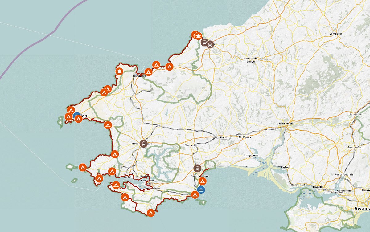 Pembrokeshire Coast Path Karte
