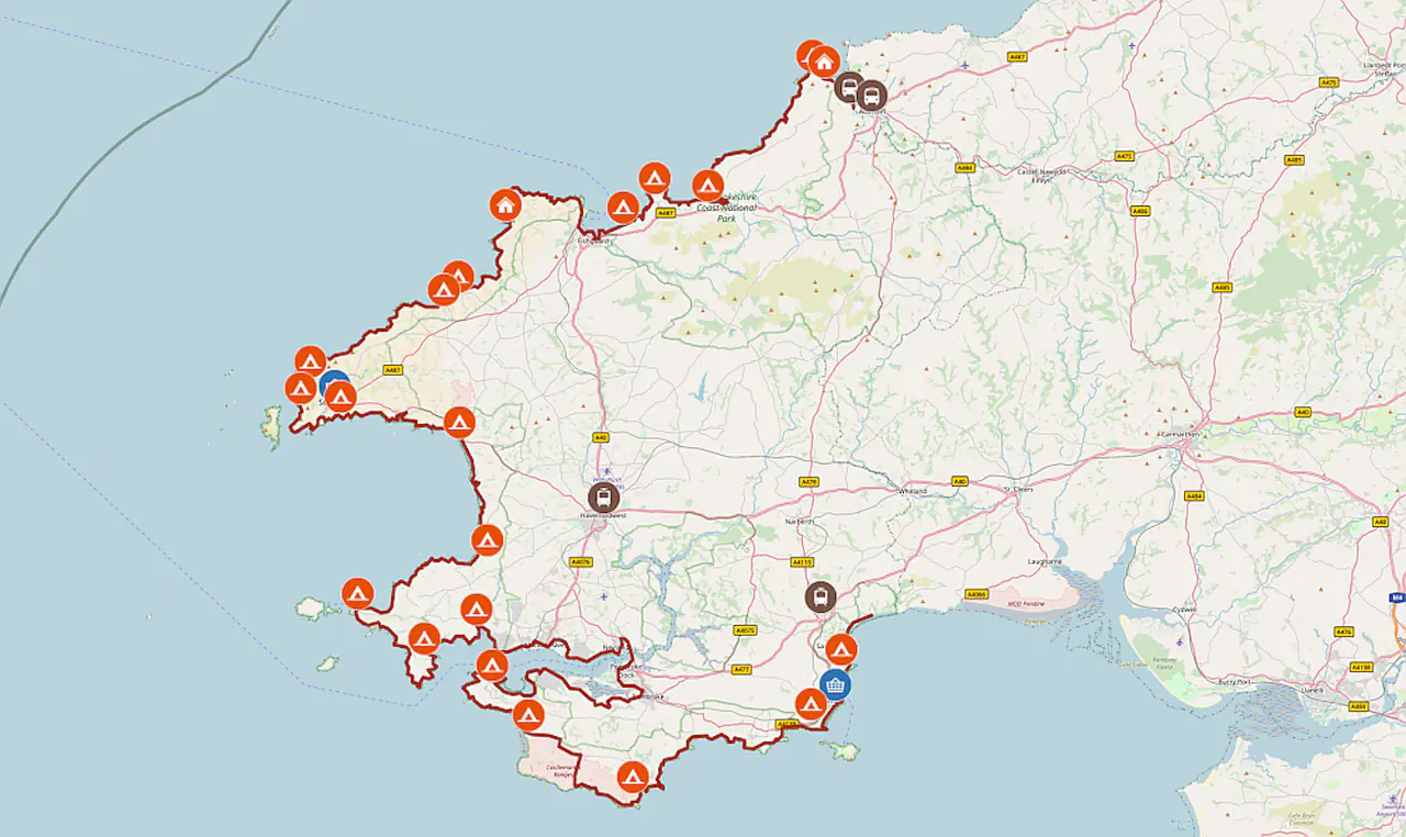 Pembrokeshire Coast Path Karte
