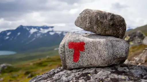 Wegmarkierung des DNT in Norwegen Wegmarkierung des DNT in Norwegen, hier im Jotunheimen