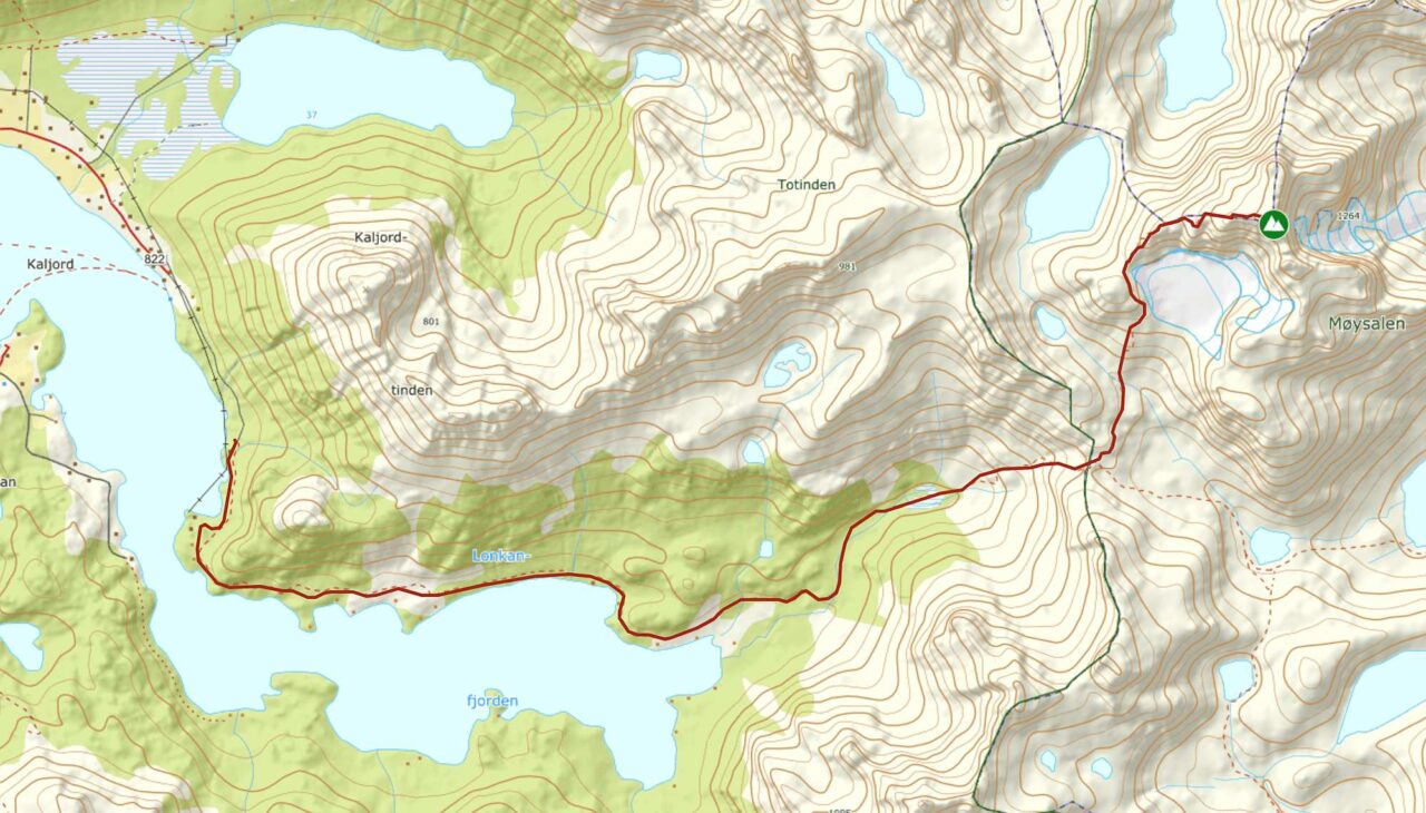 Karte zur Wanderung auf den Moysalen