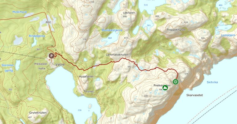 Karte zur Wanderung auf den Preikestolen