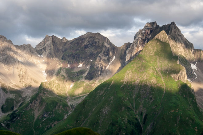 Ausblick von der Memminger Hütte auf die Lechtaler Alpen
