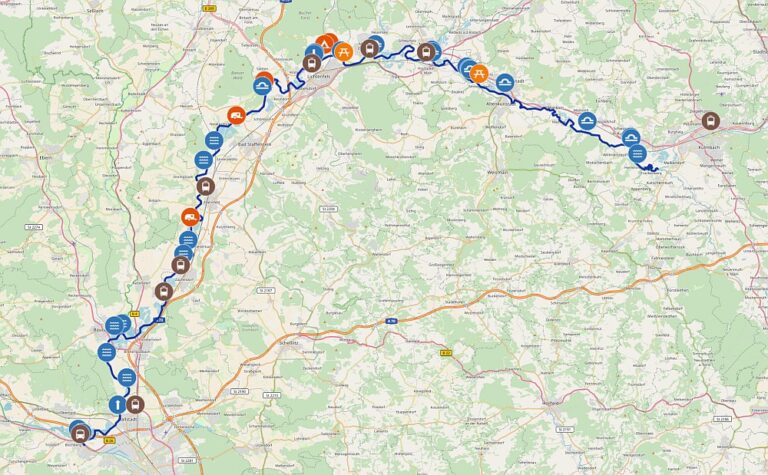 Karte und GPS-Track Obermain Obermain Flusskarte