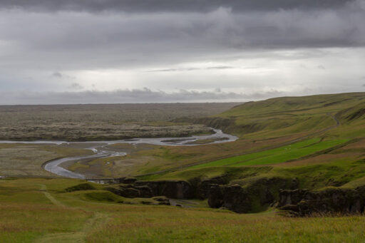 Fjaðrárgljúfur Ausblick Ausblick auf das Eldhraun