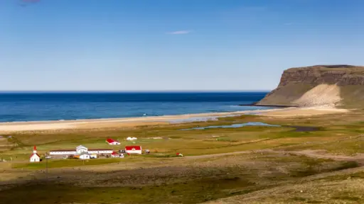 Sandstrand-Latrabjarg Sandstrand vor Latrabjarg