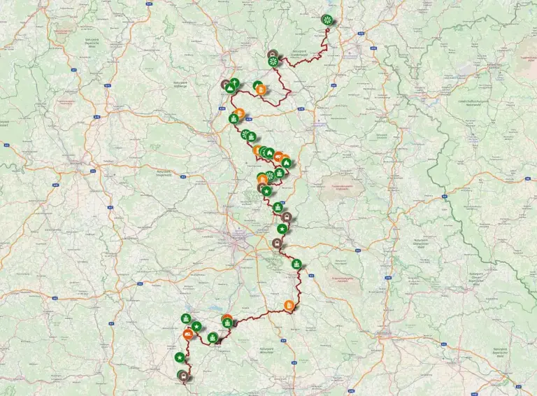 Karte und GPS-Track Frankenweg Karte und GPS-Track Frankenweg