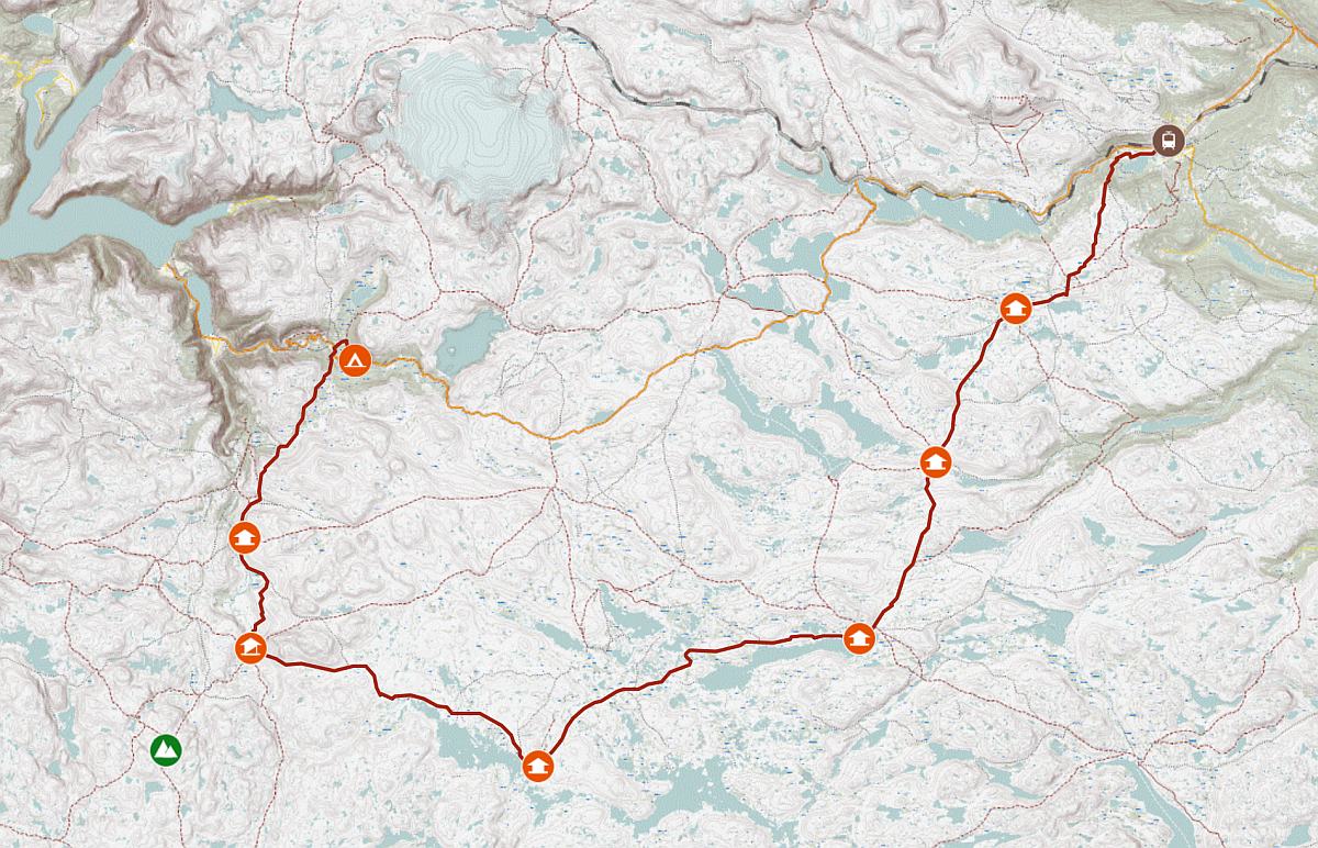 Karte und GPS-Track Hardangervidda