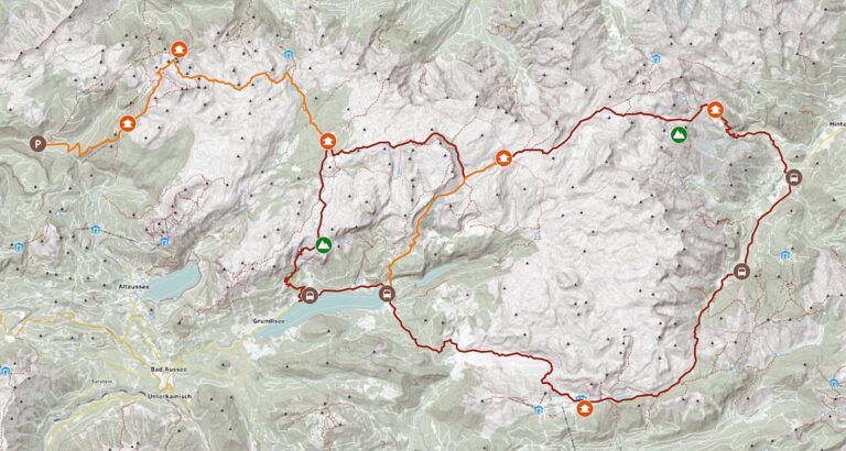 Karte und GPS-Track Totes Gebirge Karte Totes Gebirge