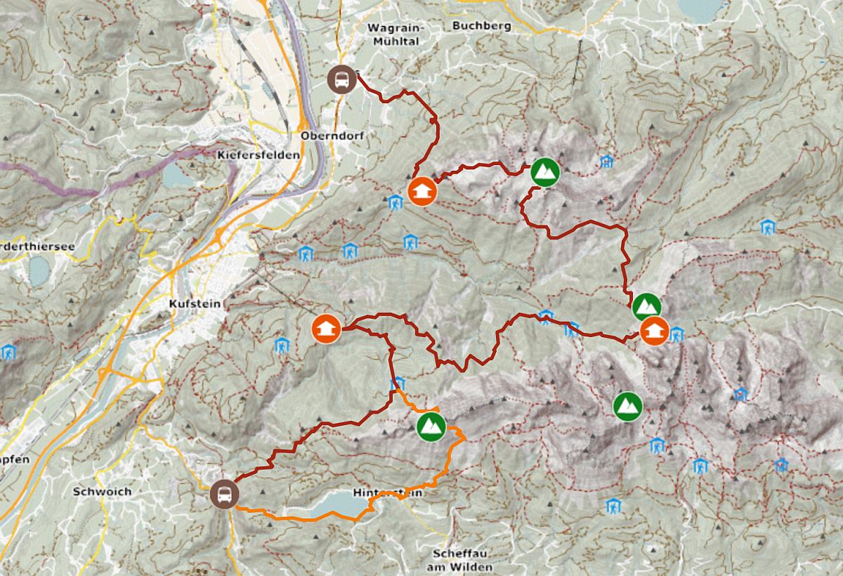 Karte und GPS-Track Kaisertour