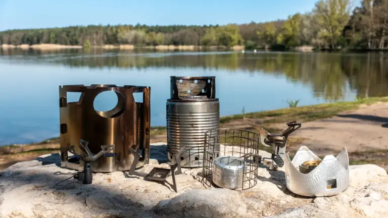 Trekking-Kocher: Überblick, Auswahlkriterien und Vergleich verschiedene Trekking-Kocher nebeneinander: Gaskocher, Hobo-Kocher, Esbitkocher, Spirituskocher, Holzkocher