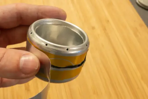 Capillary-Stove abkleben Abkleben von Ober- und Unterteil mit Alu-Band