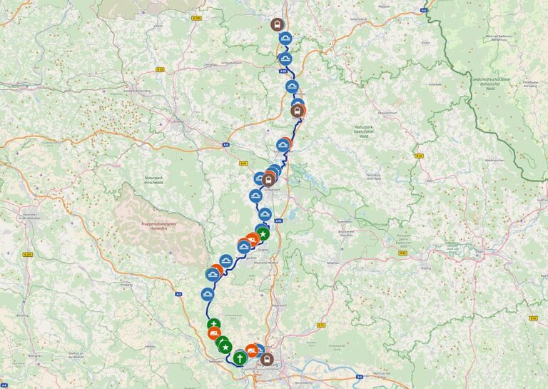 Flusskarte und GPS-Track Naab Flusskarte und GPS-Track Naab