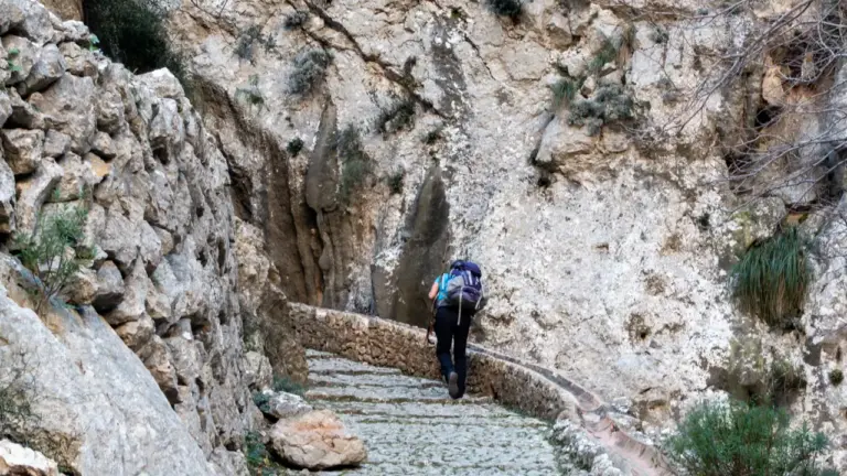 in der Schlucht Barranc-de-Biniaraix in der Schlucht Barranc-de-Biniaraix