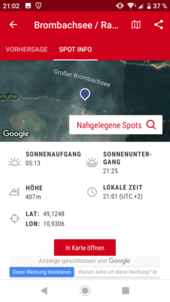 Windfinder Spot-Info