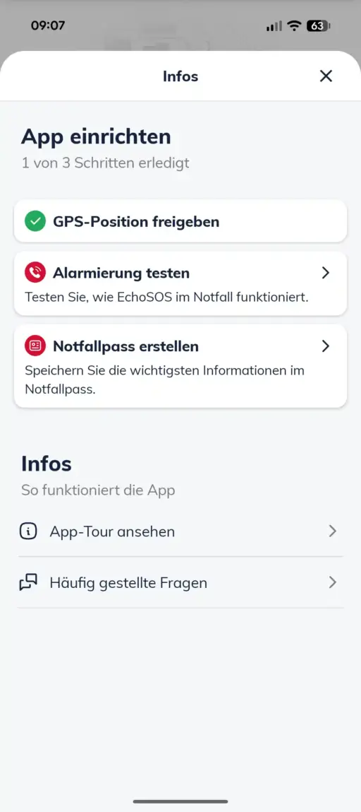 EchoSOS-App Einstellungen EchoSOS-App Einstellungen