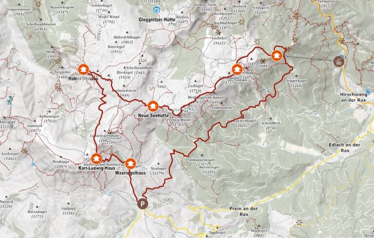 Rax-Karte und GPS-Track Rax-Karte und GPS-Track