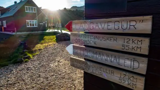 Wegweiser in Landmannalaugar