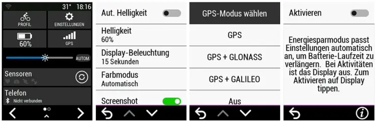 Strom sparen beim Edge 830