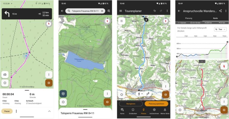 Alpenvereinaktiv: Navigationsansicht, Wanderkarte, Planungsansichten