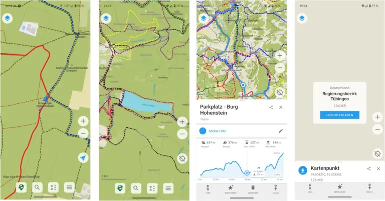 Organic Maps - Trackansicht, Wanderkarte, Planungsansicht, Kartendownload