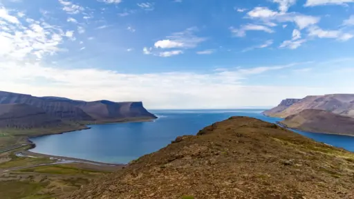 Sandafell-Dýrafjörður Panoramablick vom Gipfel des Sandafell auf den Fjord Dýrafjörður