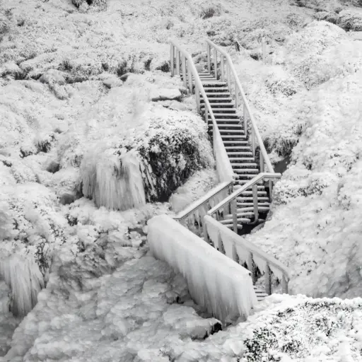 vereiste Treppe am Seljalandsfoss vereiste Treppe am Seljalandsfoss