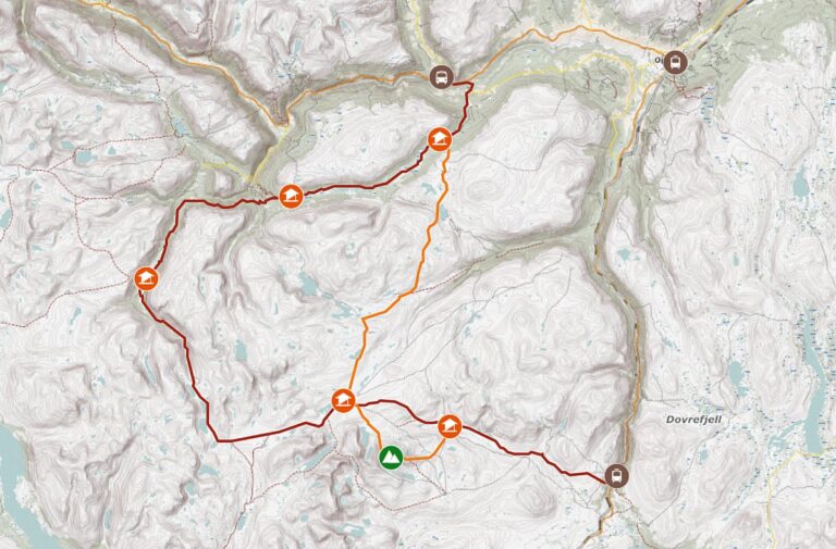 Dovrefjell - Karte und GPS-Track Dovrefjell-Karte
