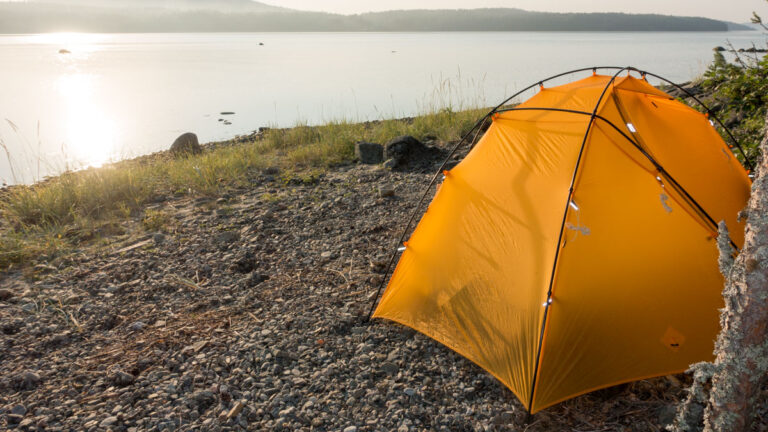 Zelten am Shelter Sandlågan