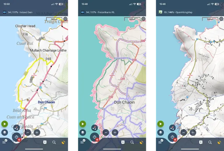OSM Wanderkarten für Irland