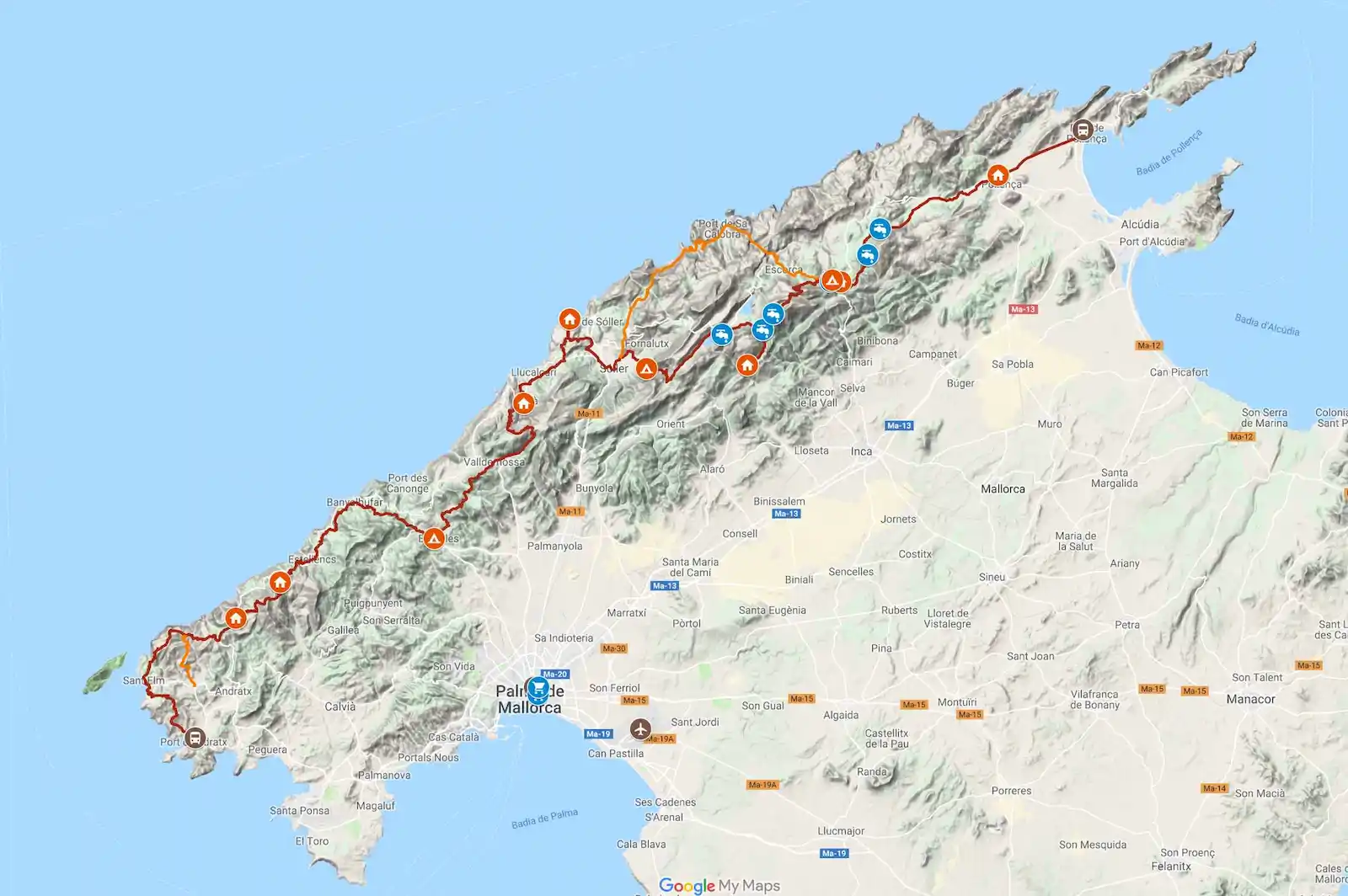 Karte und GPS-Track GR221